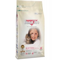 Сухой корм BonaCibo Kitten для котят всех пород, курица/анчоусы/рис, 1.5 кг